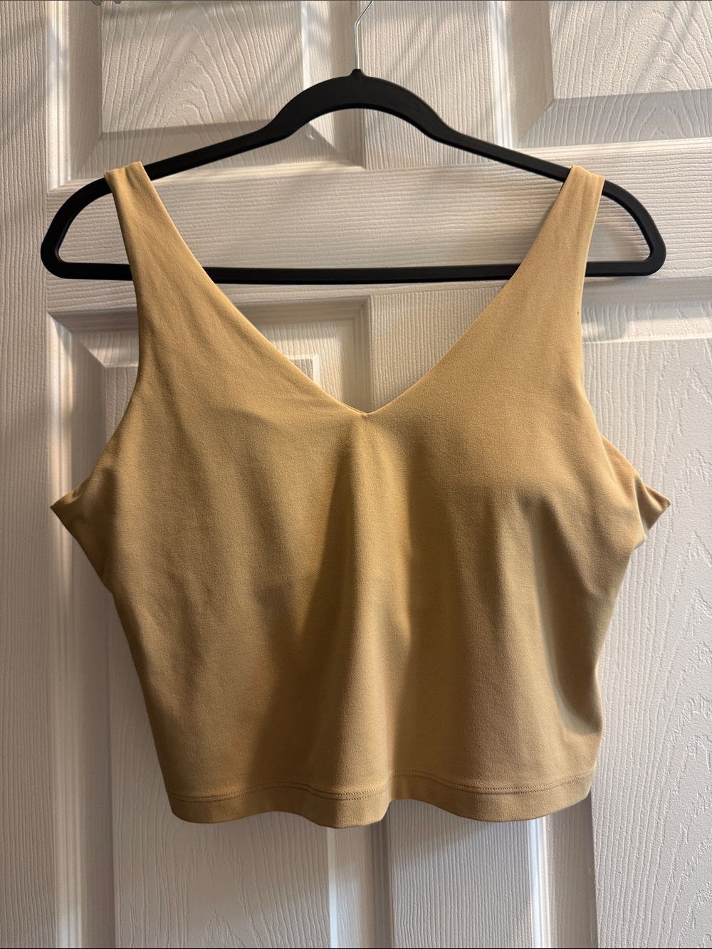 Athleta Camel Transcend V-Neck Crop Sports Bra XL